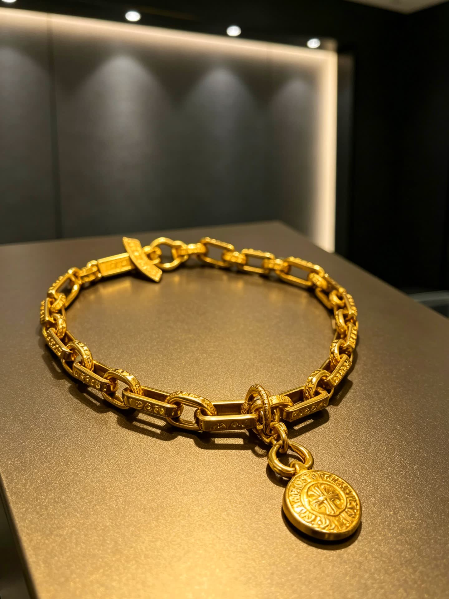 Chrome Hearts Gold Bracelet with Medallion